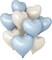 Baby Blue Heart Balloons,10Pcs Cream White Blue Foil Heart Shaped Balloons,18Inch Sand White Pastel Blue Helium Mylar Balloon for Valentines,Engagement,Brithday,Baby Shower,Wedding Party Decorations